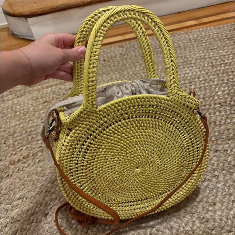 Fort by folk fortune yellow woven basket bag (folk fortune)